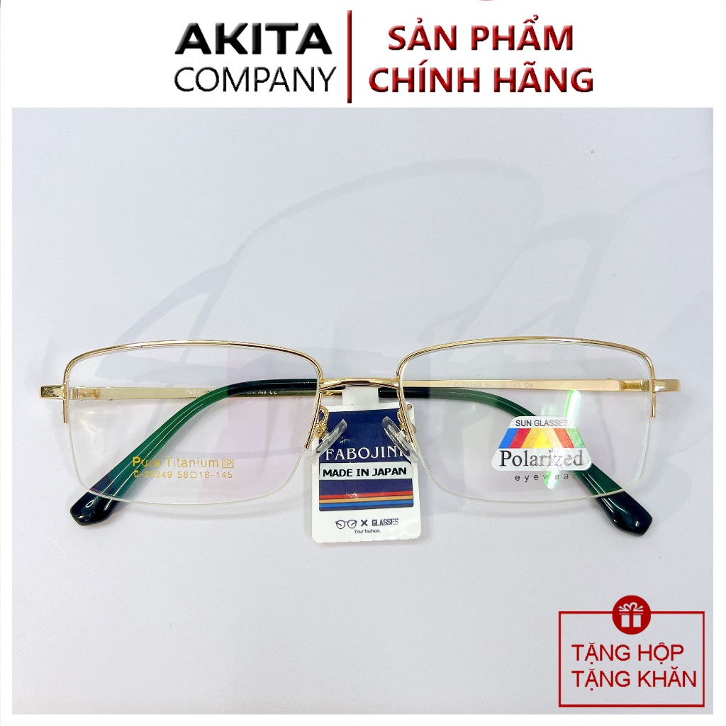 Kính lão thị viễn thị nửa viền gọng Vàng GOLD cực đẹp hợp kim titan JAPAN AKITA89GOLD hàng đẹp