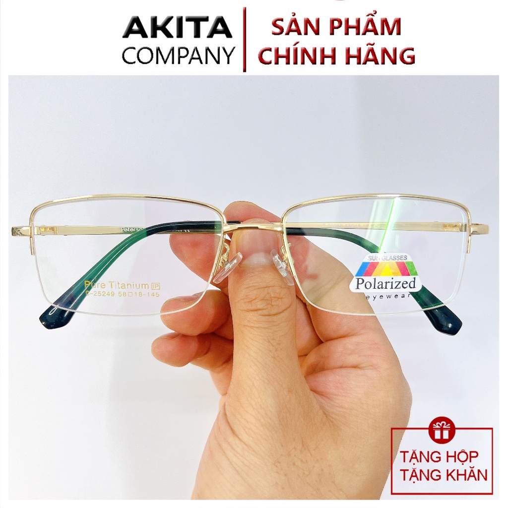 sale Kính lão thị viễn thị nửa viền gọng Vàng GOLD cực đẹp hợp kim titan JAPAN AKITA89GOLD hàng đẹp
