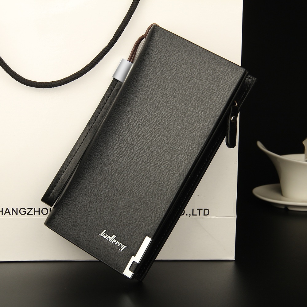 Ví da nam dài W02 cầm tay nhỏ gọn thời trang có khóa