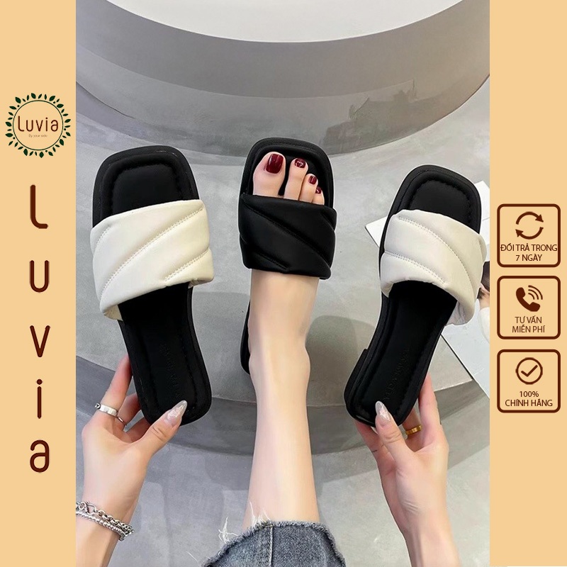 Dép nữ cao cấp quai ngang đế TPR chống trơn trượt Luvia 120DN