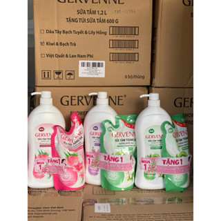 Sữa Tắm Gervenne trắng da 1.2K Tặng Túi sữa tắm 600g