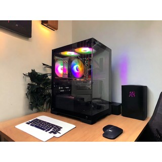 Bộ case máy tính vỏ led chip I3 9100f ram 16gb ssd 256gb card 1050ti siêu nhanh chơi game, mới 99% win 10