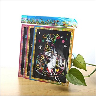 01 tranh cạo ma thuật, tranh cạo, giúp bé sáng tạo, tô vẽ