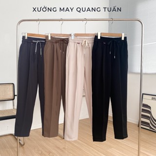 [ Có BIGSIZE ] Quần Âu Nam, tây nam cao cấp XMQT cạp chun co giãn vải dày dặn chất tuyết hàn, dáng baggy suông đen