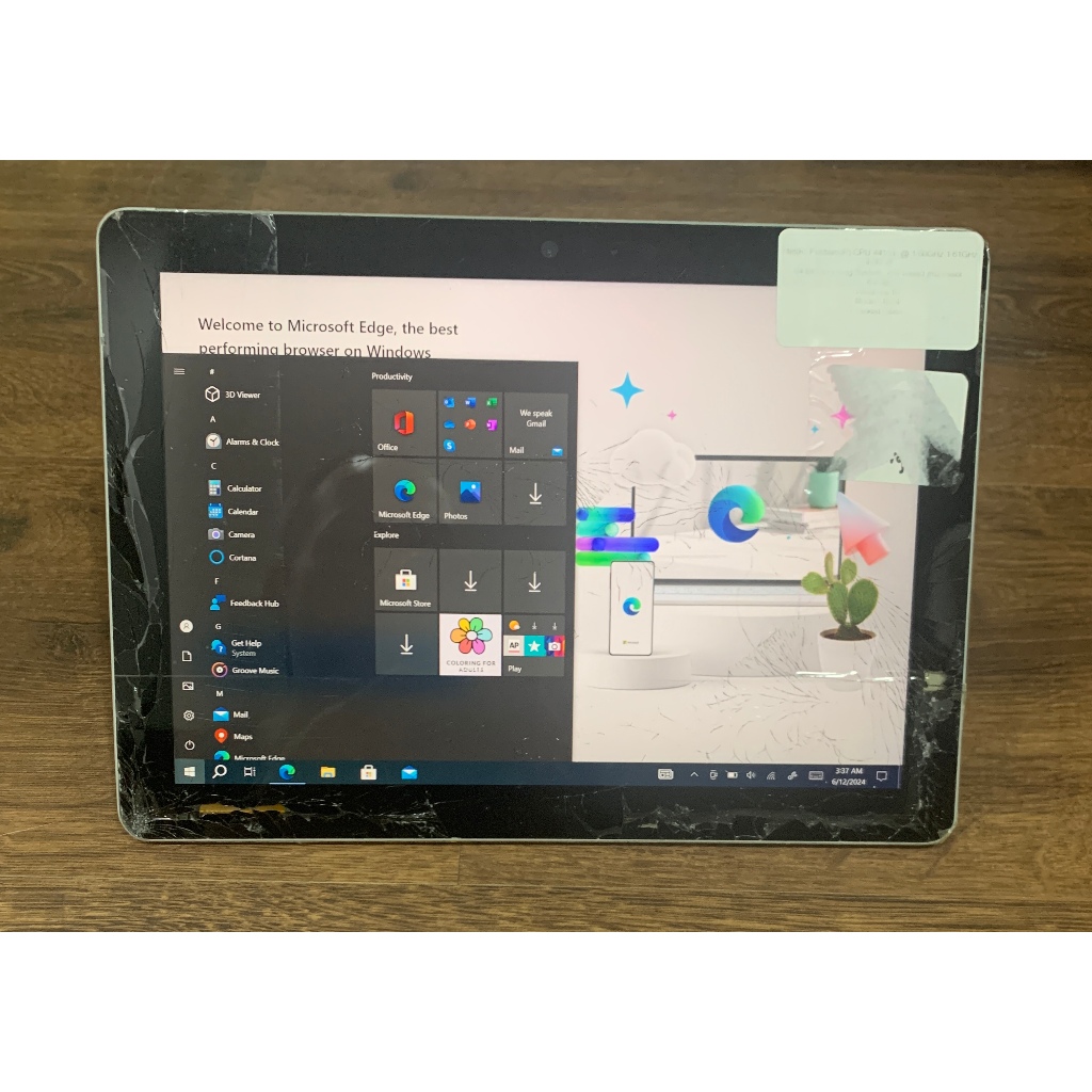 máy Microsoft Surface Go, BỂ VỠ