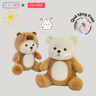 Gấu bông lena, Gấu lena mũ capybara đáng yêu sự kết hợp hoàn hảo dễ thương vỏ gấu được làm từ vải lông thỏ mềm mại