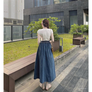 Chân váy bò cạp V lưng chun 087