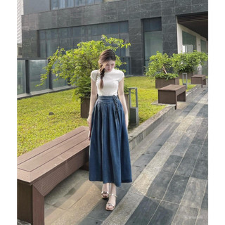 Chân váy bò cạp V lưng chun 087