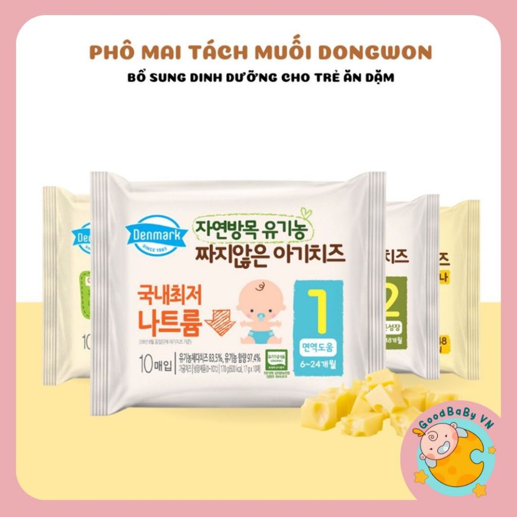 Phô mai hữu cơ tách muối DENMARK và DEVINCH Hàn Quốc cho bé ăn dặm từ 6m (có kèm đá khô) Goodbabyvn