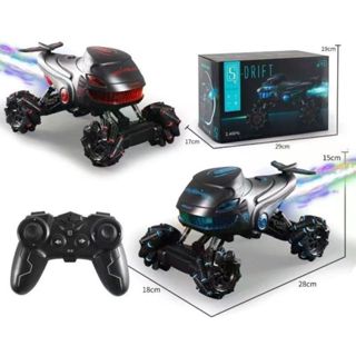 Xe Địa Hình Điều Khiển Từ Xa Cá Mập Bay Gầm Cao Có Phun Khói, Xoay 360 Độ, Dùng Pin Sạc