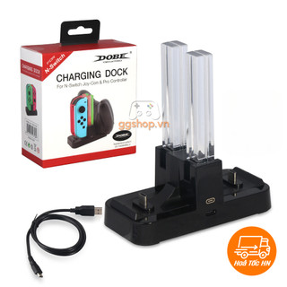 Bộ dock sạc joycon và tay cầm nintendo switch chính hãng dobe