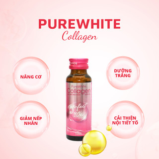 Nước uống purewhite collagen bổ sung 5000mg 1 hộp 10 lọ 50ml