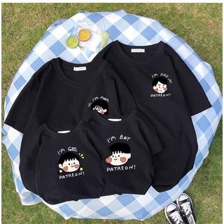 áo gia đình màu đen CHI BI gia đình 3/4/5 người chất cotton mịn mát giá sĩ