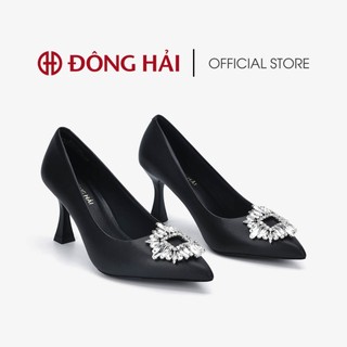 Giày cao gót Đông Hải đính nơ đá sang trọng phối gót cao 8cm - G81M1
