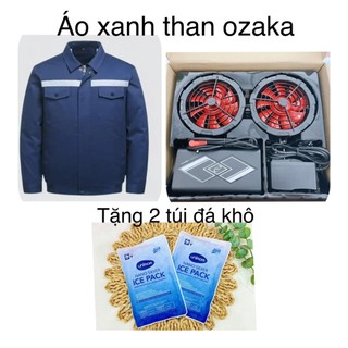 Áo điều hòa Nhật Bản chính hãng TẶNG KÈM BỊCH ĐÁ KHÔ pin 80000mah, quạt kép 9 cánh siêu mát - Bảo hành 12 tháng