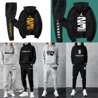 Bộ quần áo nỉ nam thu đông jod4dan 123, áo hoodie có mũ 2 lớp dày giặt không xù ,size 45-90kg gunta.vn