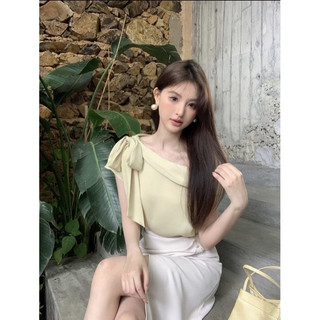✅áo lệch vai thắt nơ xinh xắn quá✅