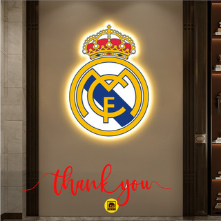  tranh logo clb  bóng đá  tráng gương có đèn led treo phòng khách 