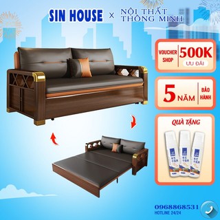 Ghế sofa, sofa phòng khách, giường sofa gỗ sang trọng tiện nghi có ngăn chứa đồ tặng kèm gối