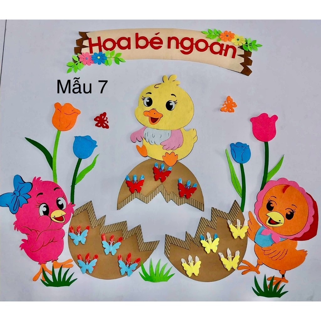 Bảng bé Ngoan  mẫu 7( Góc trải nghiệm cảm xúc của trẻ mầm non )