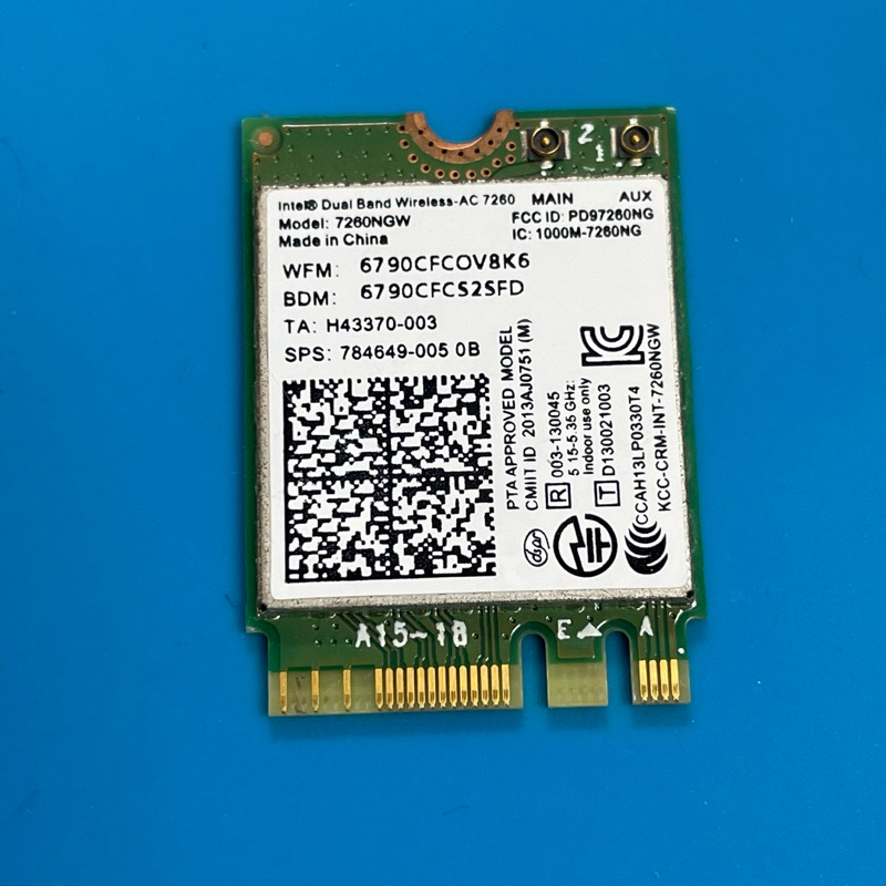 Card wifi laptop AC7260 2 băng tần 2.4g/5g bluetooth 4.0 tháo máy