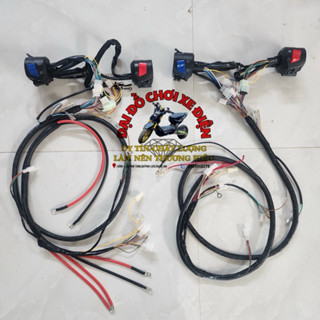  Bộ Dây Điện Tổng Xe Xmen Kèm Cùm Công Tắc FZ V2 Đấu Nối Sẵn Cho Xe Độ  Zin  Đổi Nguồn 12V Phía Sau  