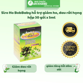 Siro Ho BobBaby hỗ trợ giảm ho, đau rát họng hộp 30 gói x 5ml