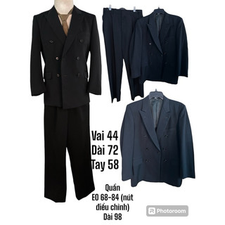 ♥️Bộ Vest Blazer - Suit- Comple Nam Vintage Đen 6 nút trending 2hands (Hàng Si Nhật Bản)