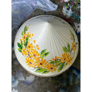 Nón lá vẽ hoa cho bé 33cm
