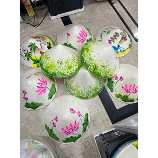 Nón lá vẽ hoa cho bé 33cm