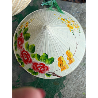 Nón lá vẽ hoa cho bé 33cm
