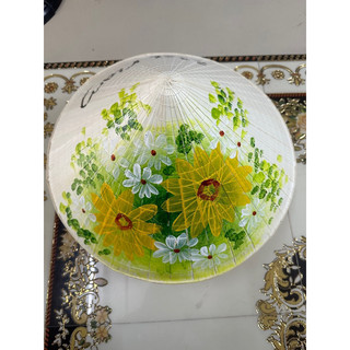 Nón lá vẽ hoa cho bé 33cm