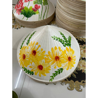 Nón lá vẽ hoa cho bé 33cm