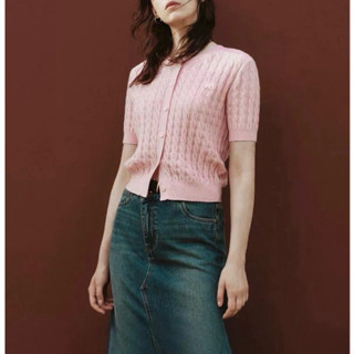 Áo Len Dệt Kim Nữ Tay Lửng Xoắn Thừng 3 Màu Trắng-Hồng-Đen Cao Cấp