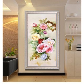 [Mẫu mới] Tranh đính đá Hoa Mẫu Đơn, Hoa Xương Rồng, chưa đính đá