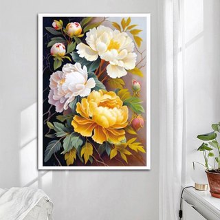 [Mẫu mới] Tranh đính đá Hoa Mẫu Đơn, Hoa Xương Rồng, chưa đính đá