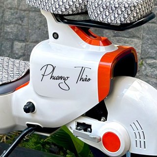 Tem dán xe điện theo yêu cầu, in tên theo yêu cầu dán xe, chữ dán xe điện theo yêu cầu, team dán xe theo yêu cầu