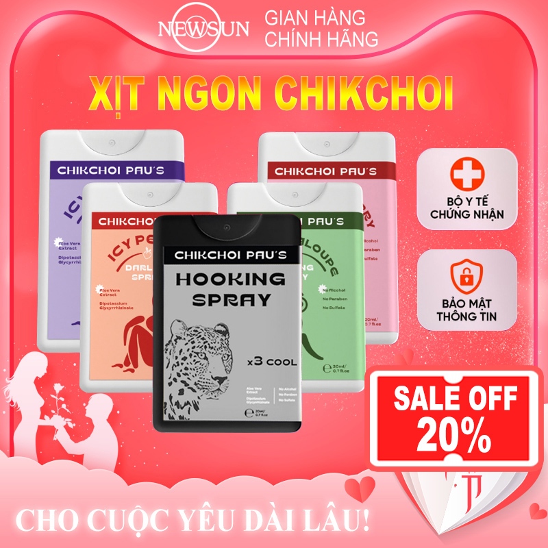 Nước hoa vùng kín CHIKCHOI PAU'[voucher 20k] hương trái cây thơm tự nhên cho cuộc yêu dài, giúp nàng thêm tự tin 20ml