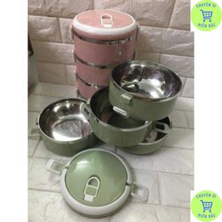 Cặp Lồng Giữ Nhiệt Lúa Mạch 4 tầng cao cấp, hộp cơm giữ nhiệt ruột inox, cà mèn đựng cơm