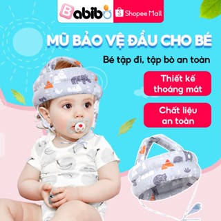 Mũ bảo vệ đầu cho bé sơ sinh tập bò, tập đi BABIBO, nón bảo vệ đầu trẻ em vải lưới thoáng mát