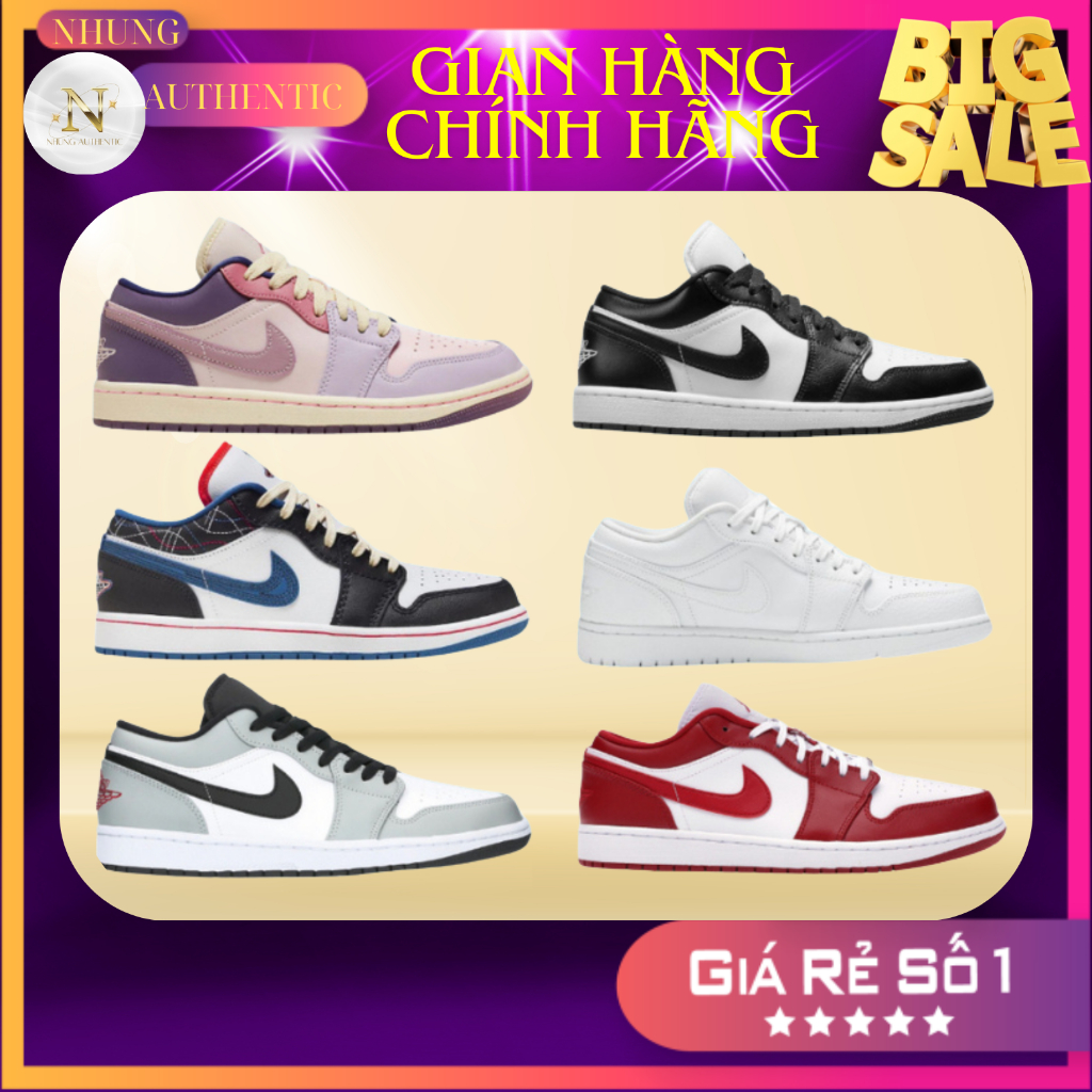 [ 𝙎𝘼𝙇𝙀 Chính Hãng ] Giày_Ni.ke_Ari_Jor.dan 1 Low AUTHENTIC. Giày Thể Thao Cổ Thấp Nhiều Mẫu Nam Nữ Full Box. Bao Check