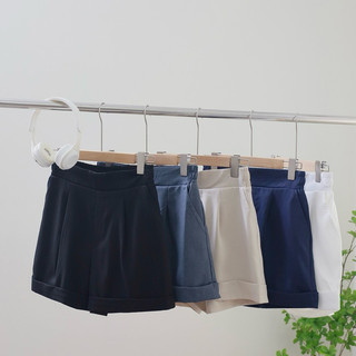 Quần short đùi nữ MEELY ống rộng lưng chun chất liệu đũi thái mát mẻ