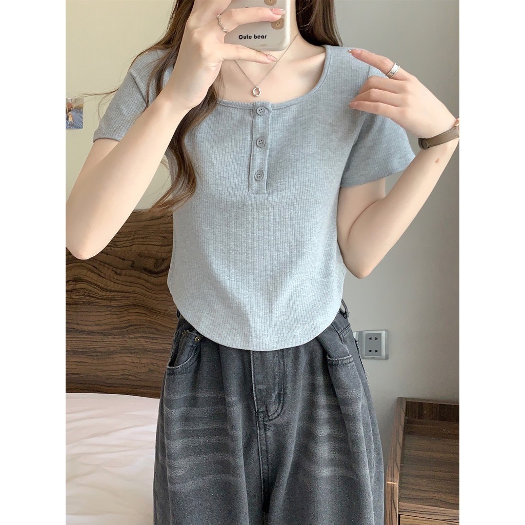 Sét  CÚC ÁO  U tay ngắn kèm quần suông cạp chun phong cách Hàn Quốc M1402 | BigBuy360 - bigbuy360.vn