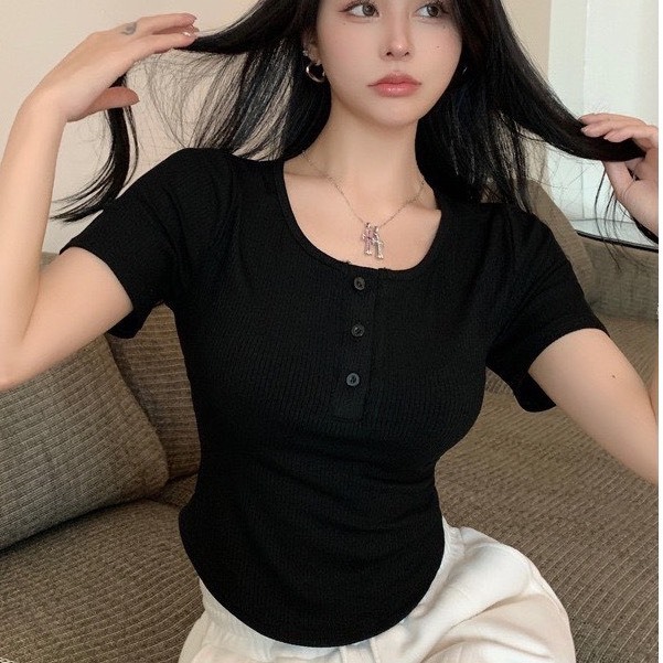 Sét  CÚC ÁO  U tay ngắn kèm quần suông cạp chun phong cách Hàn Quốc M1402 | BigBuy360 - bigbuy360.vn