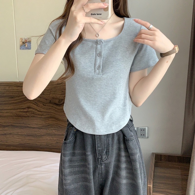 Sét  CÚC ÁO  U tay ngắn kèm quần suông cạp chun phong cách Hàn Quốc M1402 | BigBuy360 - bigbuy360.vn