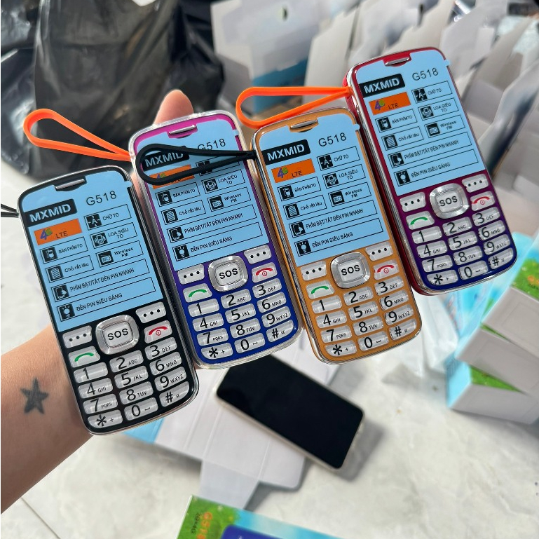 Điện thoại G518 dành cho người già, cao tuổi. sóng 4G 2 sim, Pin 5800mah. điện thoại bàn phím chữ to