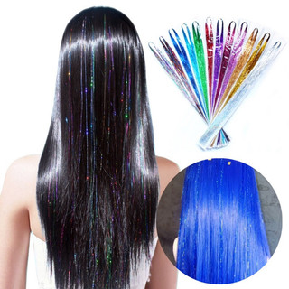 Light kim tuyến nối tóc dài chuyên dùng nối tóc thật và tóc giả lấp lánh set 120 sợi