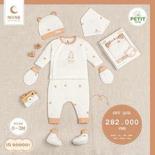 [Moon@] Bộ quần áo dài tay chất cho bé sơ sinh 3-7kg chất liệu mềm mại hãng Moon@ mẫu mới chính hãng