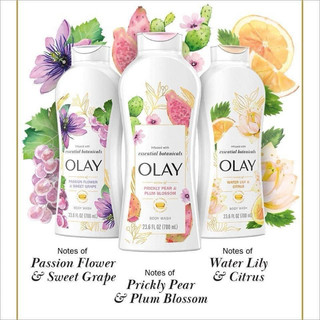 Set 3 chai sữa tắm dưỡng ẩm Olay Essential Botanicals Body Wash của Mỹ mỗi chai 700ml