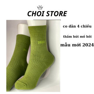 Tất vớ nam nữ màu xanh lá 2024 phong cách lịch lãm